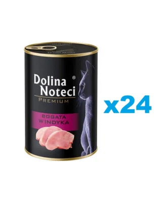 DOLINA NOTECI Premium hrană umedă pisici 24x400 g curcan