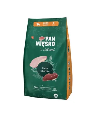 PAN MIĘSKO sac hrană câini medii M 2x20 kg curcan și rață