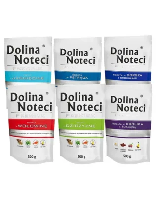 DOLINA NOTECI Premium MixHrana umeda caine adult, mix sortimente fara pasare 30x500g