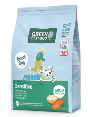 GREEN PETFOOD InsectDog Sensitive 3kg hrană cu insecte și orez pentru câini sensibili