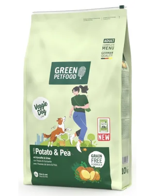 GREEN PETFOOD VeggieDog with Potato and Pea 10kg hrană vegetariană cu cartofi și mazăre pentru câini