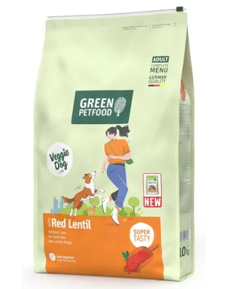 GREEN PETFOOD VeggieDog with Red Lentil 10kg hrană vegetariană câini cu linte roșie