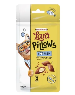 VERSELE-LAGA Lara Snack Pillows with Salmon Happy Fur 60g gustare pisici, susține blana sănătoasă