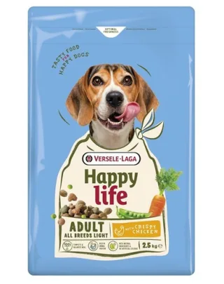 VERSELE-LAGA Happy Life Adult Light with Chicken 2,5kg hrană câini supraponderali