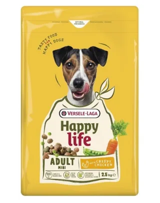 VERSELE-LAGA Happy Life Adult Mini 2,5 kg hrană câini talie mică cu pui