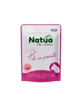 NATUA Natural pui cu șuncă în aspic pentru pisici 70 g