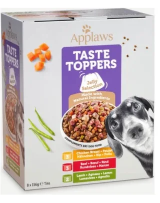 APPLAWS Applaws Dog Tin 8x156g Jelly Multipack, Hrana umeda caini
