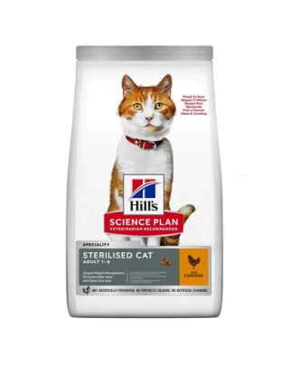 HILL'S Science Plan Young Adult Sterilised Cat Hrana uscata pentru pisici sterilizate, cu pui 10 kg