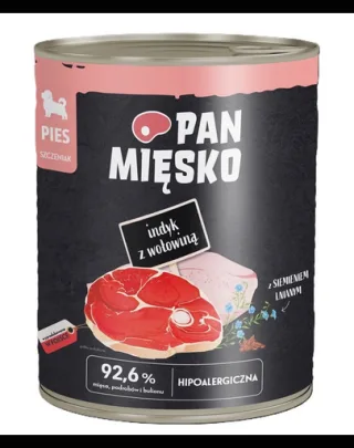 Pan Mięsko Curcan cu vită, hrană umedă pentru căței 800 g