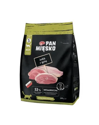 PAN MIĘSKO Hrana uscata pentru pisici, cu curcan si gasca S 400 g