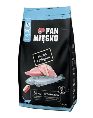 PAN MIĘSKO Hrană uscată pentru pisici pui cu păstrăv S 1,6 kg