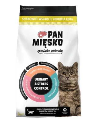 PAN MIĘSKO Hrană uscată pentru pisici cu nevoi speciale Urinary &amp; Stress Control 3 kg
