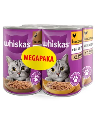 WHISKAS Adult Megapack Mix pui și rață în aspic 4x400 g hrană umedă pisici adulte