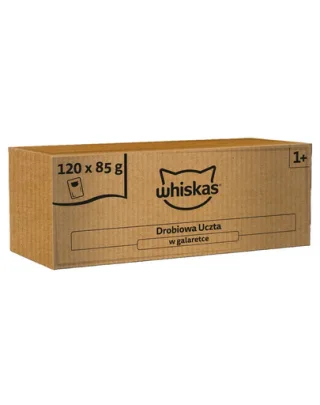 WHISKAS Adult în aspic 120x85 g hrană umedă pisici adulte, festin pasăre