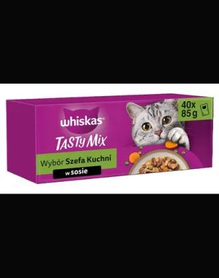 WHISKAS Adult Tasty Mix în sos 40x85 g hrană umedă pisici adulte