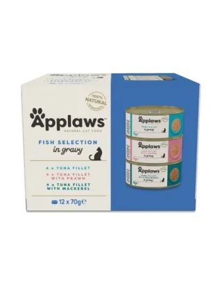 APPLAWS Cat Adult Fish Selection Multipack in Gravy 12x70 g mix pește în sos