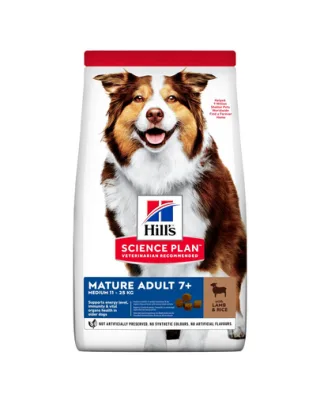 HILL'S Science Plan Canine Mature Adult Lamb &amp; Rice 28 kg (2x14 kg) hrana uscata caini varsta de peste 7 ani