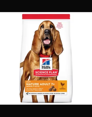 HILL'S Science Plan 7+ Dog Mature Light Medium Chicken 28 kg (2x14 kg) aliment pentru caini seniori