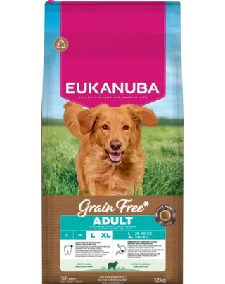 EUKANUBA Grain Free Adult Large Lamb Hrană fără cereale pentru câini de talie mare cu carne de miel 12 kg