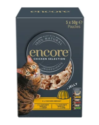 ENCORE Cat Chicken Selection in Jelly mix arome pui în jeleu 5×50 g