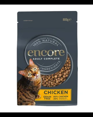 ENCORE Cat Adult Chicken hrană uscată fără cereale cu pui pentru pisici 800 g
