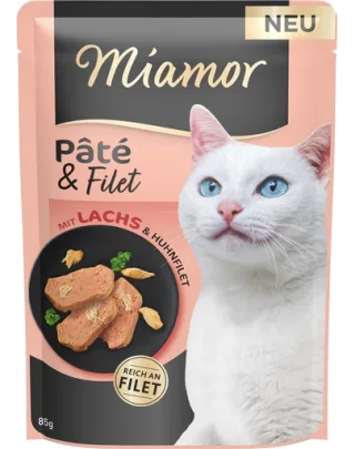 MIAMOR Pate and Filet with Salmon pate cu file de somon pentru pisici 85 g