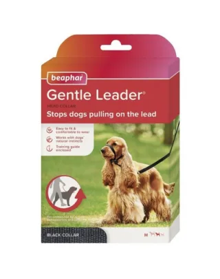 BEAPHAR Gentle Leader M zgardă dresaj pentru câini talie medie, negru
