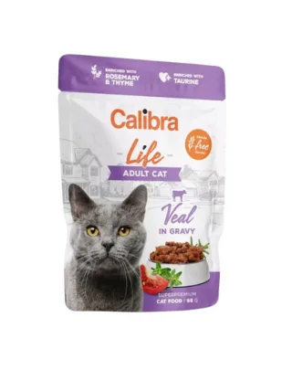 CALIBRA Cat Life pouch Adult Veal vițel în sos 85g hrană umedă pisici