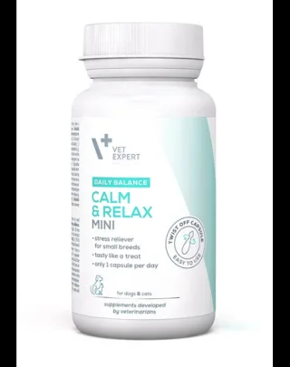 VET EXPERT Daily Balance Calm and Relax Mini suport antistres câini talie mică și pisici 30 capsule