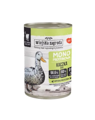 WIEJSKA ZAGRODA Hrana umedă monoproteică cu rață pentru pisici 400 g