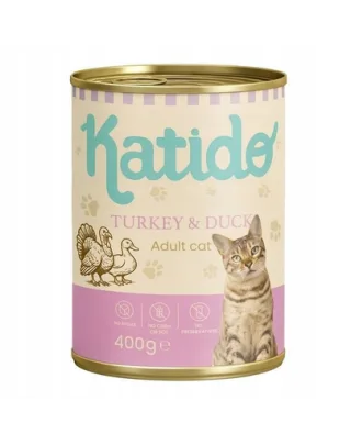 KATIDO Adult Cat Turkey and Duck 400 g curcan și rață cu ulei de somon hrană pentru pisici