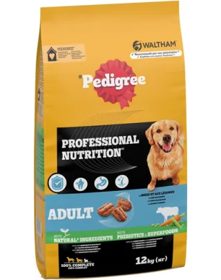 PEDIGREE Professional Nutrition Adult vită și legume 12 kg hrană câini rase mari și medii
