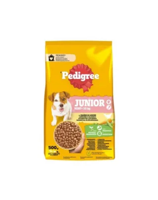 PEDIGREE Junior Mini 500 g hrană căței rase mici, pui și legume