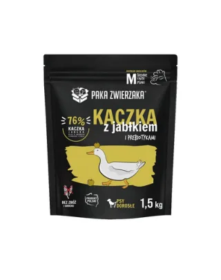 PAKA ZWIERZAKA Hrana uscata caini, cu rata si mere 1,5 kg