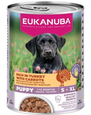 EUKANUBA Life Care Puppy pate pentru căței bogat în curcan și morcovi 400 g