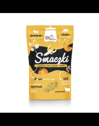 SYTA MICHA Gustări pentru câini cu miel, dovleac, banană și caisă 80 g