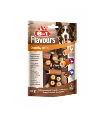 8IN1 Recompense crocante pentru caini Flavours Crunchy Rolls 85 g