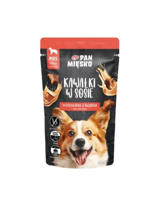 PAN MIĘSKO bucăți în sos cu vită și capră 150 g hrană umedă câini