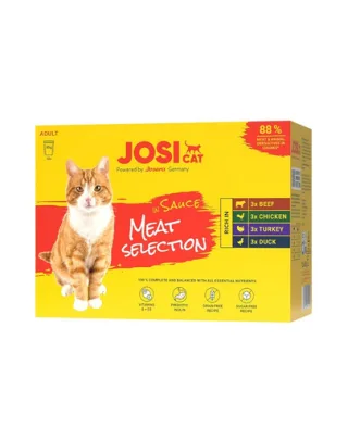 JOSERA JosiCat Multipack Meat Selection in Sauce 12x85 g mix arome în sos pentru pisici