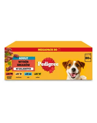 PEDIGREE Adult mix arome în jeleu 80x100 g hrană umedă câini