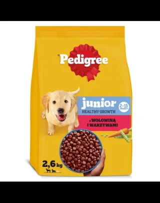 PEDIGREE Junior vită și legume 2,6 kg hrană căței rase medii și mari