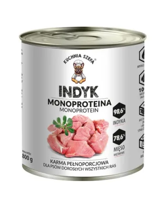 KUCHNIA SZEFA Monoproteină curcan 800g hrană câini