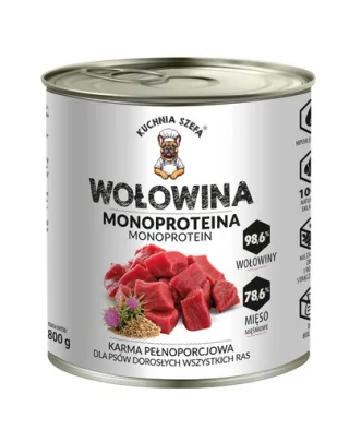 KUCHNIA SZEFA Monoproteină vită 800g hrană pentru câini