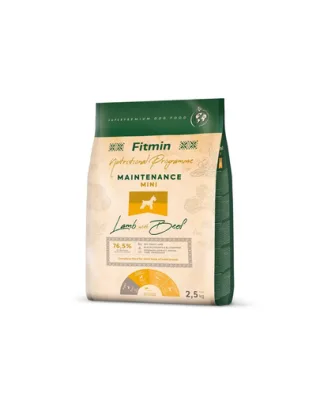 FITMIN Dog Nutritional Programme Mini Maintenance Lamb&amp;Beef 2,5 kg Hrana caini adulti talie mica, cu miel si vita