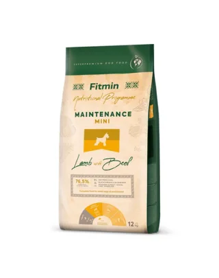 FITMIN Dog Nutritional Programme Mini Maintenance Lamb&amp;Beef 12 kg Sac hrana uscata caini talie mica, cu miel si vita