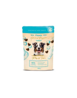 FITMIN NP Play and Train Turkey 400g gustări semi-umede câini, curcan