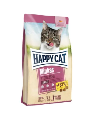 HAPPY CAT Hrana uscata pentru pisici adulte sterilizate, cu pui, 10 kg