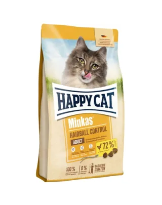 HAPPY CAT Minkas Hrana uscata pentru pisici, pentru controlul ghemelor de par, 10 kg