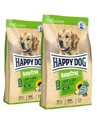 HAPPY DOG NaturCroq Lamb &amp; Rice hrana uscata caini adulti, cu miel si orez (2 x 15 kg)