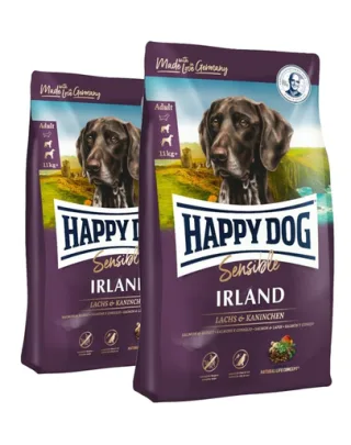 HAPPY DOG Supreme irland hrana uscata caini adulti sensibili, cu somon si iepure 25 kg (2 x 12.5 kg)